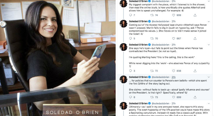 Soledad O’Brien’s critique of a Pence puff piece sets off anti-NPR Twitter frenzy