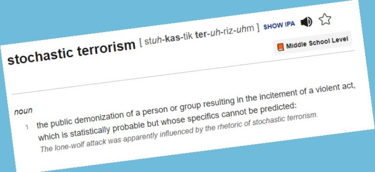 The phrase you’re looking for is “stochastic terrorism”