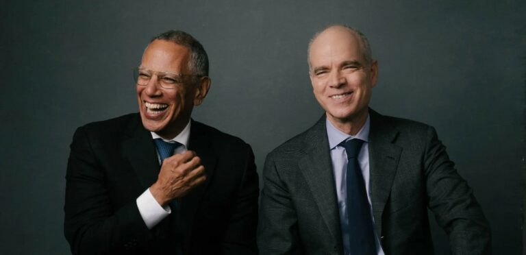 Joe Kahn, right, and Dean Baquet, in happier times. (NYT photo)