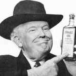 Trump as snake-oil salesman.