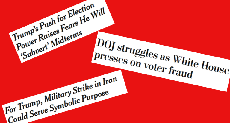 Headlines from New York Times and Washington Post