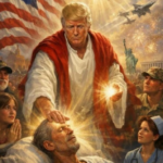 Meme of Trump as Jesus performing a miracle
