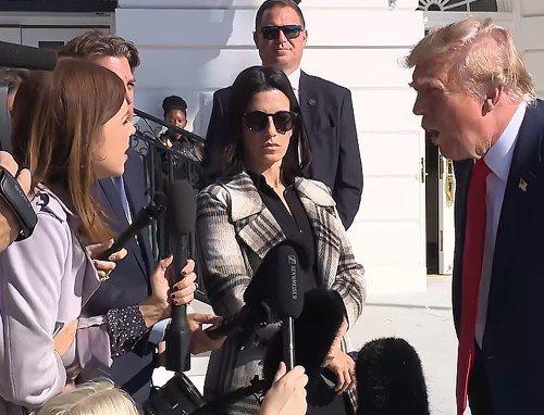 Trump responds to NBC Monica Alba asking him a question he didn't like.