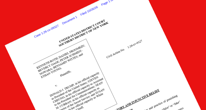 UNITED STATES DISTRICT COURT SOUTHERN DISTRICT OF NEW YORK KENNETH ROTH; DANIEL FROOMKIN; BEVERLY GAGE; PETER SCHMIDTNOWARA; BENJAMIN WITTES; and ETHAN YOUNG, Plaintiffs, v. DONALD J. TRUMP, in his official capacity as President of the United States; STEVEN CHEUNG, in his official capacity as Assistant to the President for Communications; SEAN M. CURRAN, in his official capacity as Director of the Secret Service; and SUSAN WILES, in her official capacity as White House Chief of Staff, Defendants.